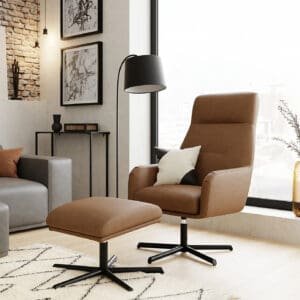 Hudson Faux Leather Swivel Chair